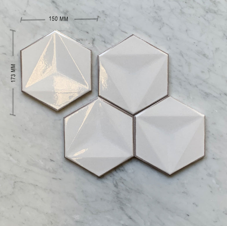 Parma Bianco Italian Hexagon Porcelain