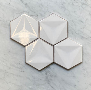 Parma Bianco Italian Hexagon Porcelain