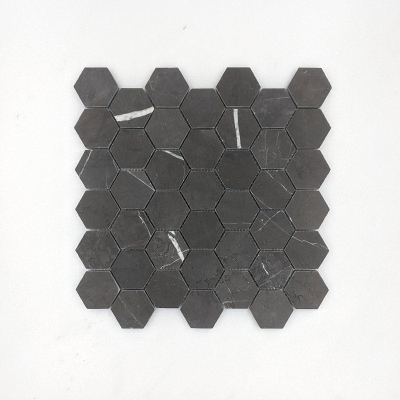 Pietra Grey Hexagon Mosaic 48 Dia