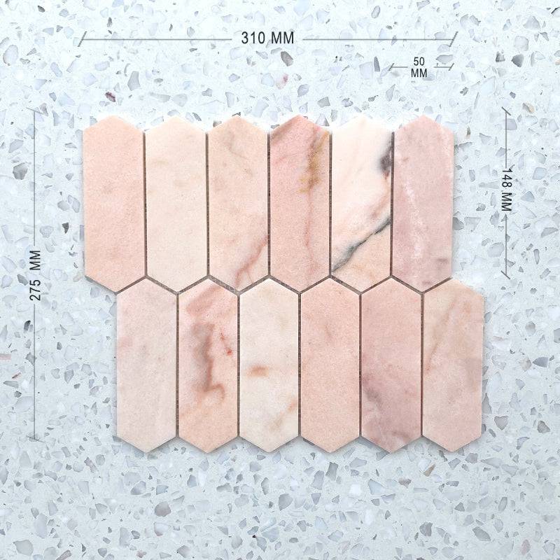Pink Picket Marble Mosaic | Buy Marble Mosaic | Australia Sydney ...