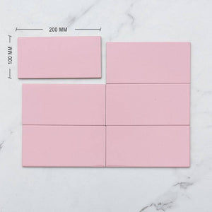 Rosa Pink Spanish Subway Ceramic 200x100 Dimension