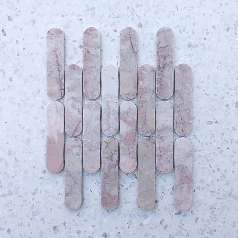 Rossa Pink Tik Tax Marble Mosaic