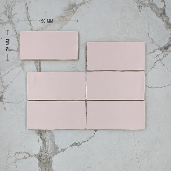 Soft Pink Moroccan Porcelain 150x75 Dimension