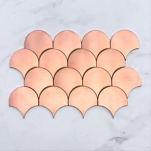 Stainless Steel Rose Gold Fan Shape Mosaic