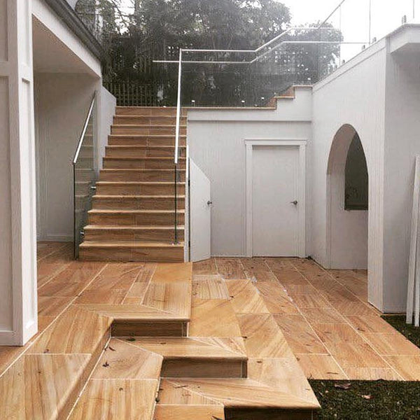 TEAK SANDSTONE STEP TREADS PROJECT PHOTO