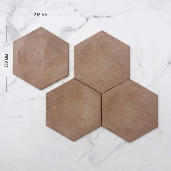 Terracotta Rosso Italain Hexagon Porcelain Dimension