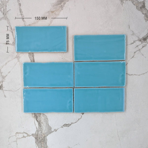 Turquoise Moroccan Porcelain 150x75 Dimension