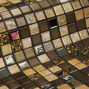 Topping Almond Glass Mosaic Pool Tile - Stone and Tile Projects 