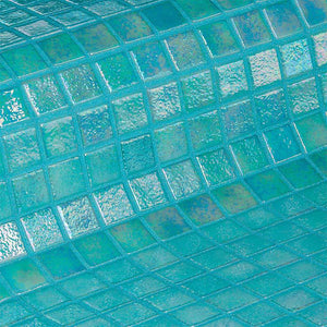 Iris Coral Glass Mosaic Pool Tile - Stone and Tile Projects 