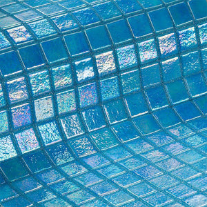 Iris Azur Glass Mosaic Pool Tile - Stone and Tile Projects 