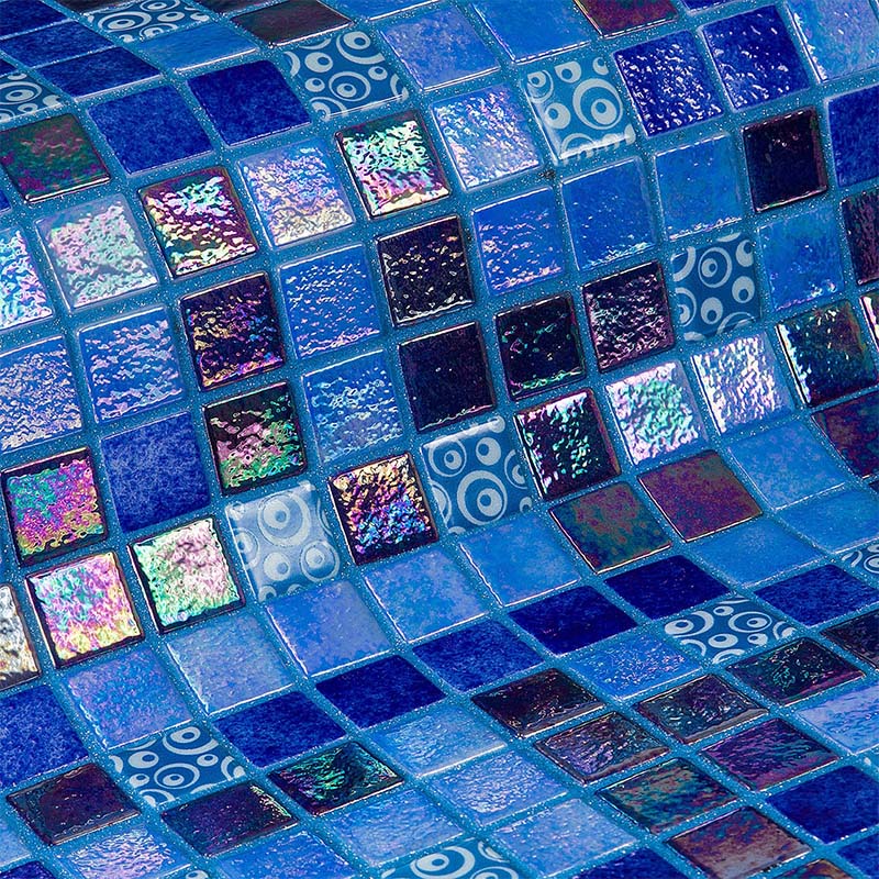 Topping Blueberries Glass Mosaic Pool Tile