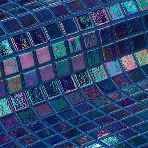 Iris Zafiro Glass Mosaic Pool Tile - Stone and Tile Projects 