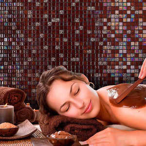 Topping Choco Bits Glass Mosaic Pool Tile - Stone and Tile Projects 