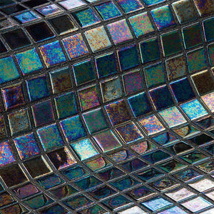 Iris Ebano Glass Mosaic Pool Tile - Stone and Tile Projects 