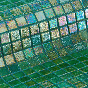 Iris Green Pearl Glass Mosaic Pool Tile - Stone and Tile Projects 