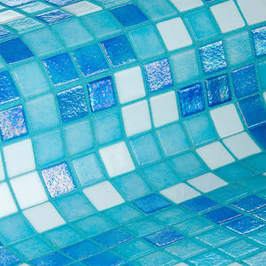 Iris Sky Blue Glass Mosaic Pool Tile