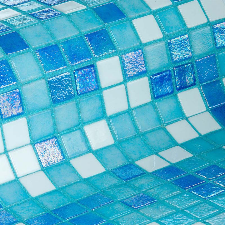 Iris Sky Blue Glass Mosaic Pool Tile