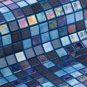 Cocktail Blue Lagoon Glass Mosaic Pool Tile - Stone and Tile Projects 