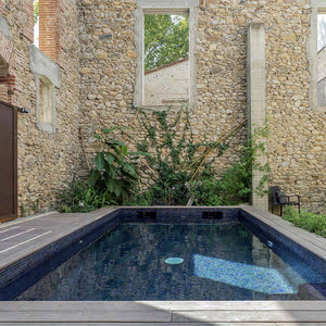 Cocktail Blue Moon Glass Mosaic Pool Tile - Stone and Tile Projects 