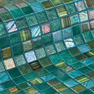 Topping Kiwi Glass Mosaic Pool Tile - Stone and Tile Projects 