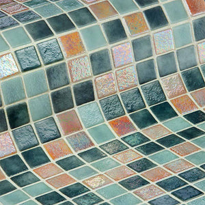 Iris Moon Glass Mosaic Pool Tile - Stone and Tile Projects 