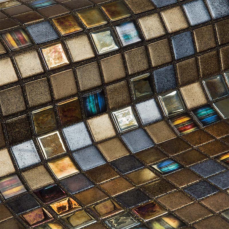 Topping Pecans Glass Mosaic Pool Tile