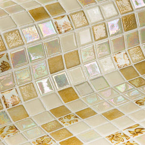Topping Leaves Glass Mosaic Pool Tile - Stone and Tile Projects 