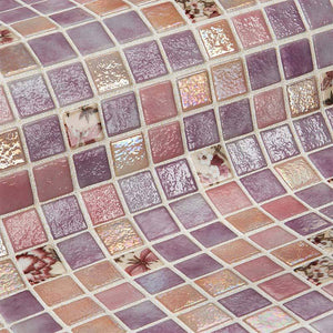 Topping Violet Glass Mosaic Pool Tile - Stone and Tile Projects 