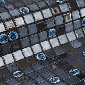 Topping Roses Glass Mosaic Pool Tile - Stone and Tile Projects 