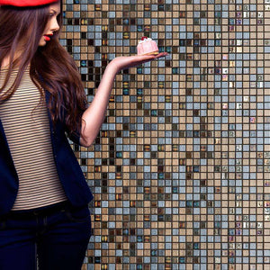 Topping Pecans Glass Mosaic Pool Tile - Stone and Tile Projects 