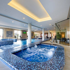 Cocktail Blue Lagoon Glass Mosaic Pool Tile - Stone and Tile Projects 