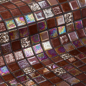 Topping Choco Bits Glass Mosaic Pool Tile - Stone and Tile Projects 