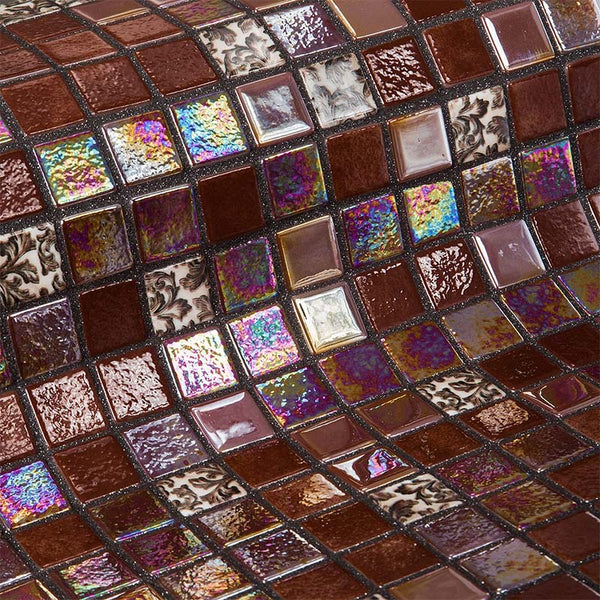 Topping Choco Bits Glass Mosaic Pool Tile