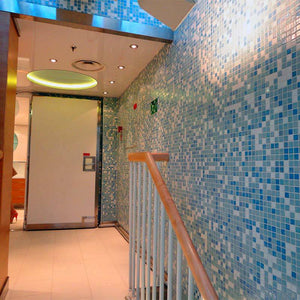 Iris Sky Blue Glass Mosaic Pool Tile - Stone and Tile Projects 
