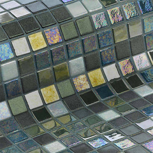 Cocktail Tomahawk Glass Mosaic Pool Tile - Stone and Tile Projects 