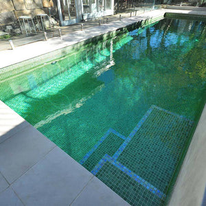 Iris Green Pearl Glass Mosaic Pool Tile - Stone and Tile Projects 