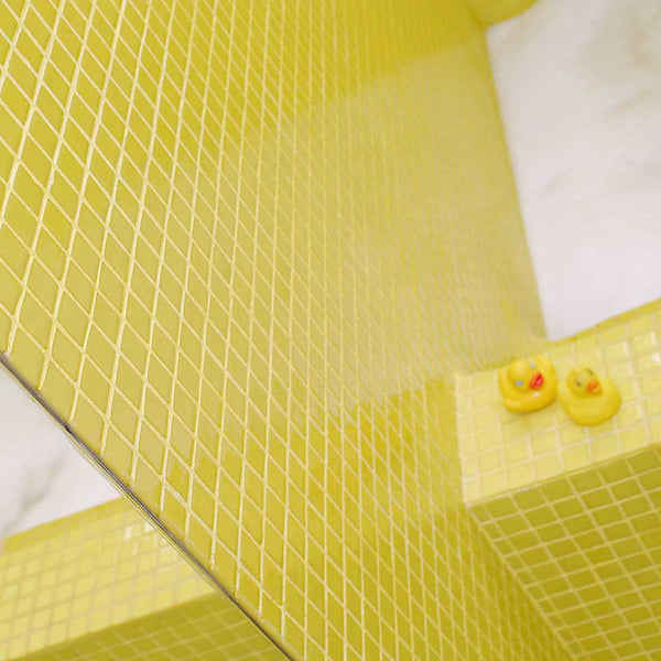 Lisa 2554-C Lemon Yellow Glass Mosaic Pool Tile