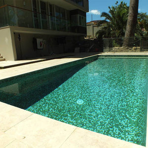 Cocktail Grasshopper Glass Mosaic Pool Tile - Stone and Tile Projects 