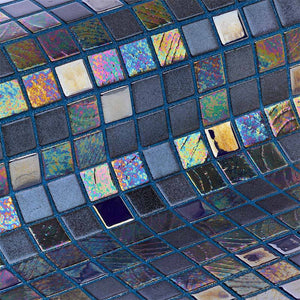 Cocktail Blue Moon Glass Mosaic Pool Tile - Stone and Tile Projects 