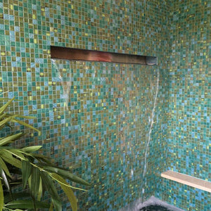 Topping Kiwi Glass Mosaic Pool Tile - Stone and Tile Projects 