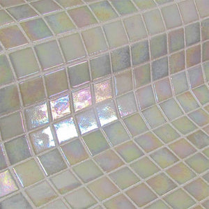 Fosfo Beige Iris Glass Mosaic Pool Tile - Stone and Tile Projects 