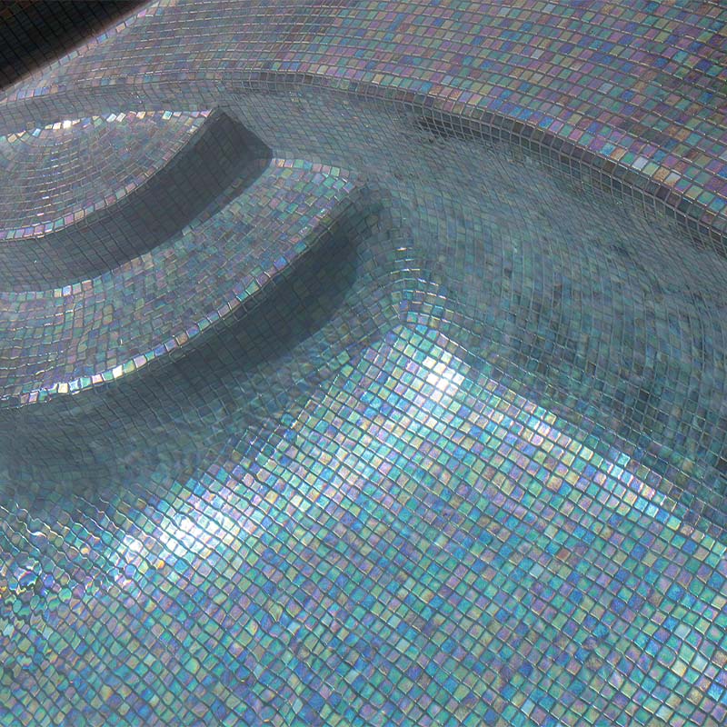 Iris Ebano Glass Mosaic Pool Tile