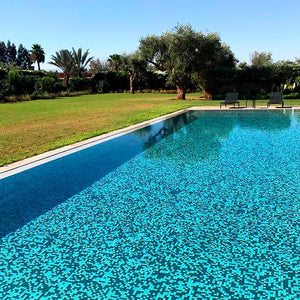 Cocktail Manhattan Glass Mosaic Pool Tile - Stone and Tile Projects 
