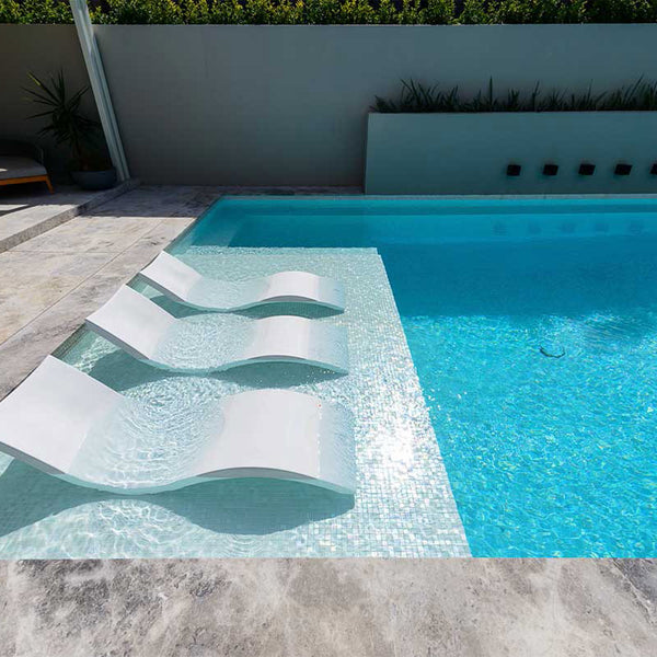 AUS White Russian Glass Mosaic Pool Tile