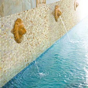 Cocktail Bellini Glass Mosaic Pool Tile - Stone and Tile Projects 