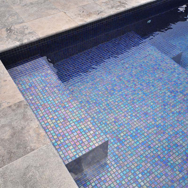 Iris Zafiro Glass Mosaic Pool Tile