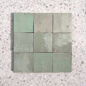Morocco Pale Green Handmade Zellige 100x100 - Stone and Tile Projects 