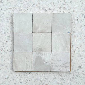 Morocco White Handmade Zellige 100x100 - Stone and Tile Projects 