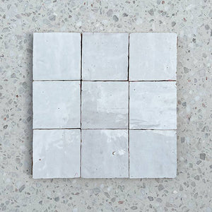 Morocco Snow White Handmade Zellige 100x100 - Stone and Tile Projects 