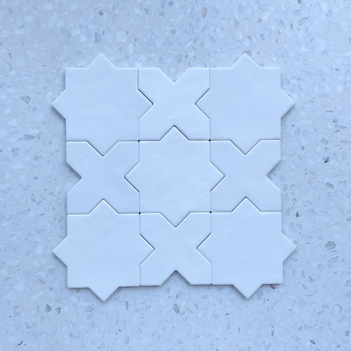 Bianco Moroccan Star and Cross Ceramic